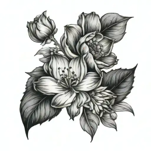 may November February December birth flowers  tattoo design idea