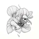 betta fish and lotto flower tattoo design idea