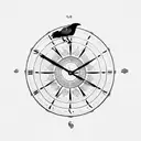 astrological clock with crow and eagle, tribal tattoo design idea