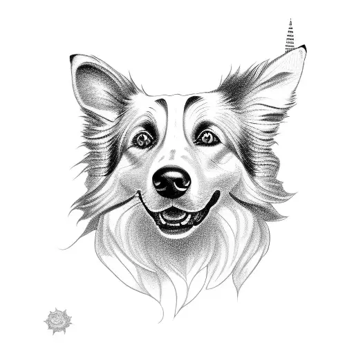 border collie tattoo design idea