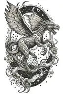 Harry Potter thestral flying tattoo design idea