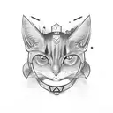 samurai cat tattoo design idea