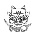 samurai cat tattoo design idea