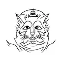 samurai cat tattoo design idea