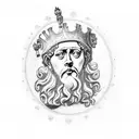 Marcus Aurelius with various stoic elements tattoo design idea