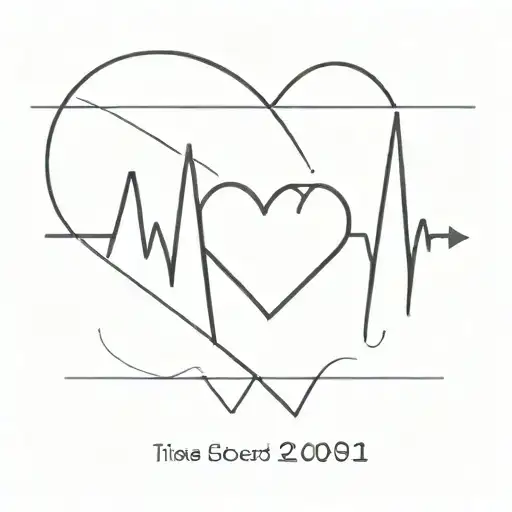 heartbeat line with a heart and the years 1950 and 2021 tattoo design idea