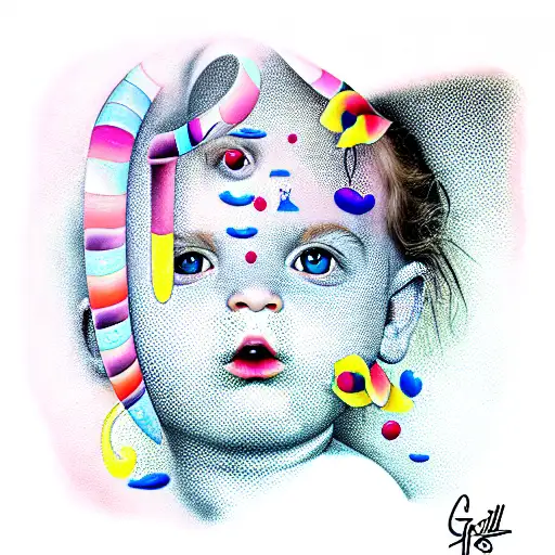 girl child tattoo design idea