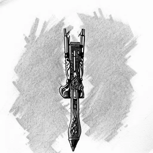pencil tip kalashnikov tattoo design idea