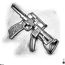 pencil tip kalashnikov tattoo design idea