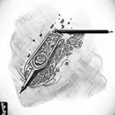 pencil tip kalashnikov tattoo design idea