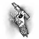 pencil tip kalashnikov tattoo design idea