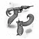 pencil tip kalashnikov tattoo design idea