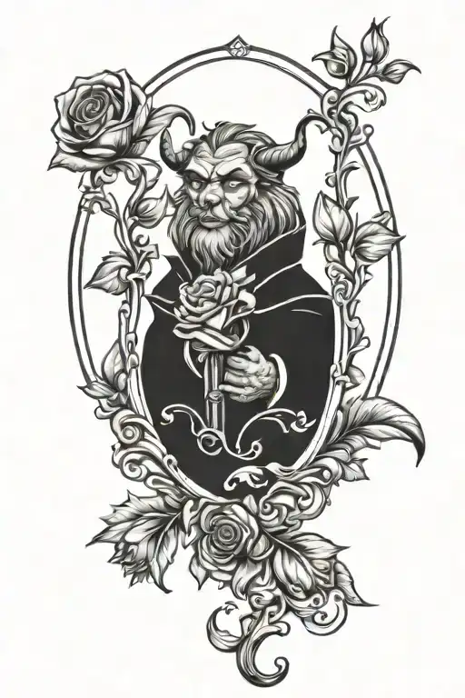 beauty and the Beast tattoo design idea