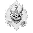 asas escudo e espada em espinhos e flores  tattoo design idea