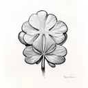 two touching irish shamrocks, one has sage and the other has rosemary tattoo design idea