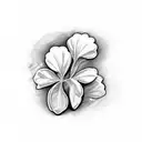 two touching irish shamrocks, one has sage and the other has rosemary tattoo design idea