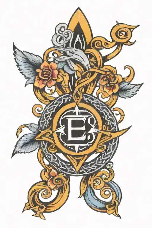 equality symbol intertwined tattoo design idea