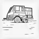use one continuous line to Create garbage truck  tattoo design idea