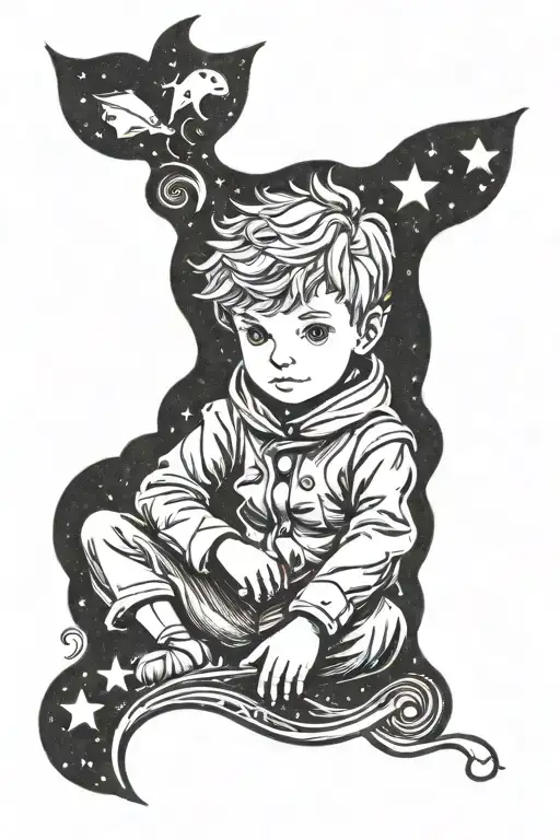 the little prince tattoo design idea