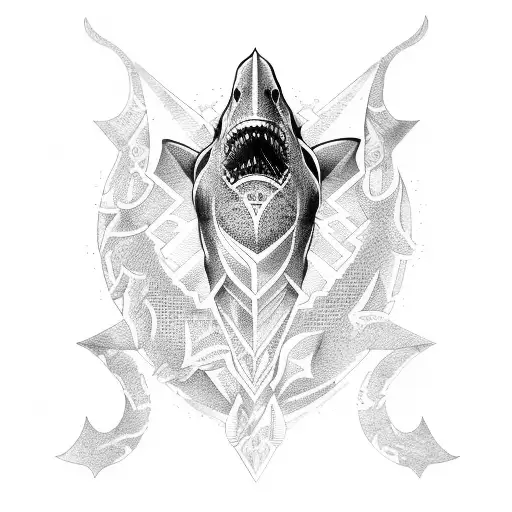 tribal shark tattoo design idea