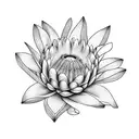 half protea half rose tattoo design idea