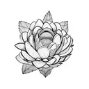 half protea half rose tattoo design idea