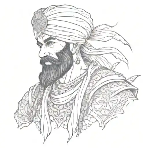 Sikh warrior  tattoo design idea