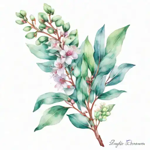 eucalyptus and Leptospermum tattoo design idea