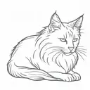 fine line fluffy cat profile outline tattoo tattoo design idea