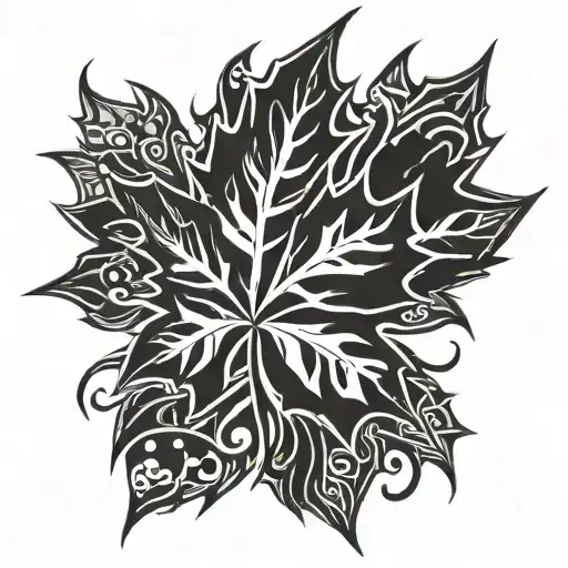 maple leaf tattoo design idea