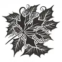 maple leaf tattoo design idea