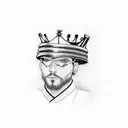 chess king with belt no color jiu jitsu tattoo design idea