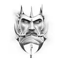 chess king with belt no color jiu jitsu tattoo design idea