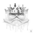 chess king with belt no color jiu jitsu tattoo design idea
