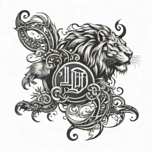 Leo, pisces, libra, aquarius tattoo design idea