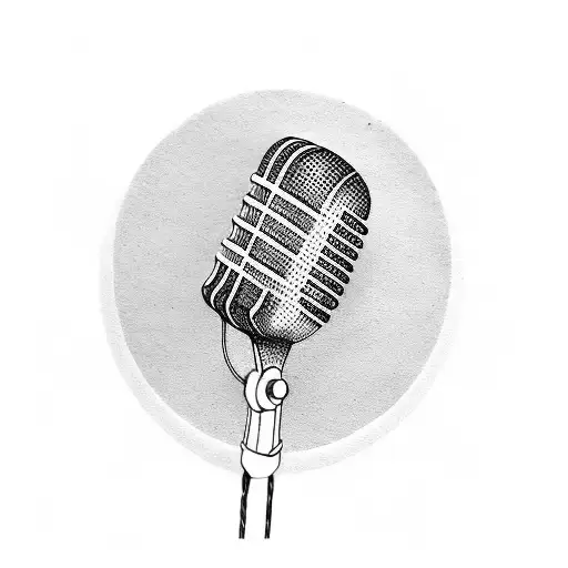 microphone acoustic guitar tattoo design idea
