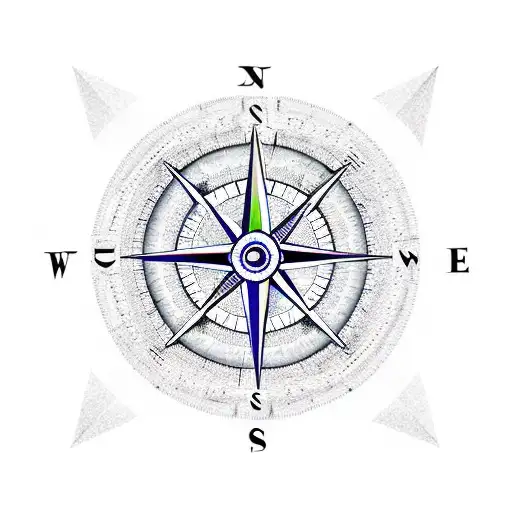 compass with clock tattoo design idea