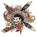 japanese patchwork sleeve tattoo design idea