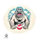 King Kong on tower tattoo design idea