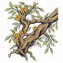 willow tree branch tattoo design idea