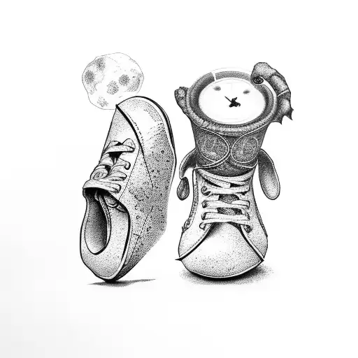 baby foot with name and DOB tattoo design idea