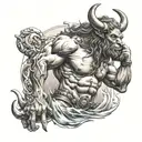 poseidon minotaur tattoo design idea