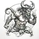 poseidon minotaur tattoo design idea