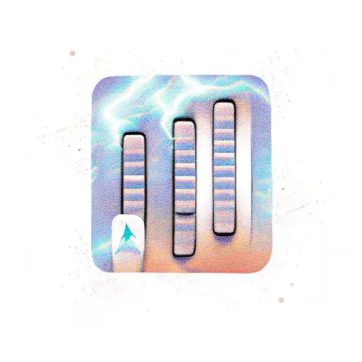 A piano keyboard intertwined with lightning bolts tattoo design idea