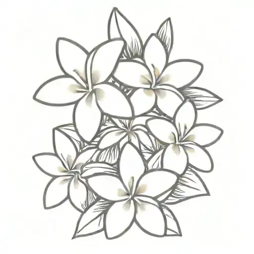 frangipani floral cluster tattoo design idea