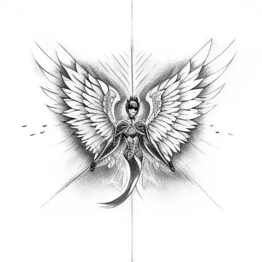 I'm looking to get a back tattoo that is fallen angel wings tattoo design idea