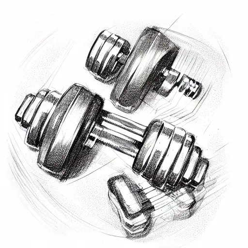 dumbbells tattoo design idea