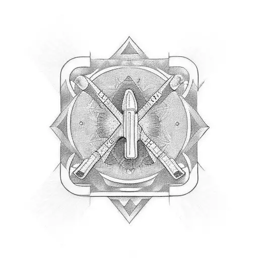 Create a tattoo of a dollar bill morphing into a glock gun tattoo design idea