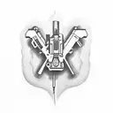 Create a tattoo of a dollar bill morphing into a glock gun tattoo design idea