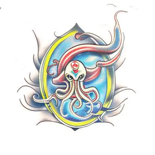 squid tattoo design idea